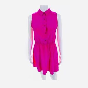 Amanda Uprichard Womens Mini Shirt Dress hot pink